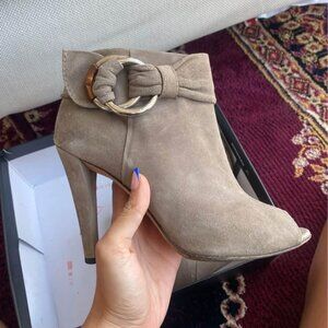 Gucci bamboo peep toe heels